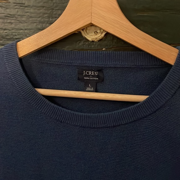 2/$30 J. Crew Blue Cotton Sweater Size Large - Picture 8 of 14